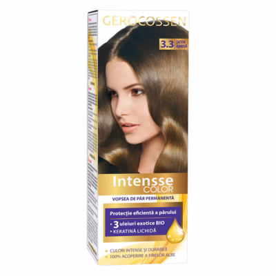 Vopsea de păr Intensse Color 3.3 Șaten Ambră, 50 ml, Gerocossen