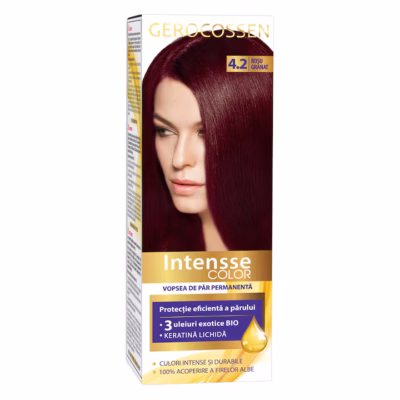 Vopsea de păr Intensse Color 4.2 Roșu Granat, 50 ml, Gerocossen