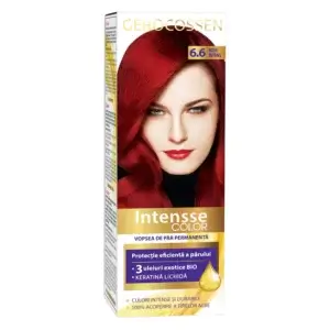 Vopsea de păr Intensse Color 6.6 Roșu Intens, 50 ml, Gerocossen