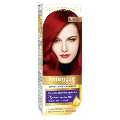 Vopsea de păr Intensse Color 6.6 Roșu Intens, 50 ml, Gerocossen