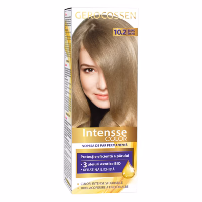 Vopsea de păr Intensse Color 10.2 Blond Inchis, 50 ml, Gerocossen