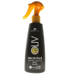 Emulsie plajă OLIV SPF20 cu ulei de morcov şi măsline, 200 ml, Cosmetic Plant