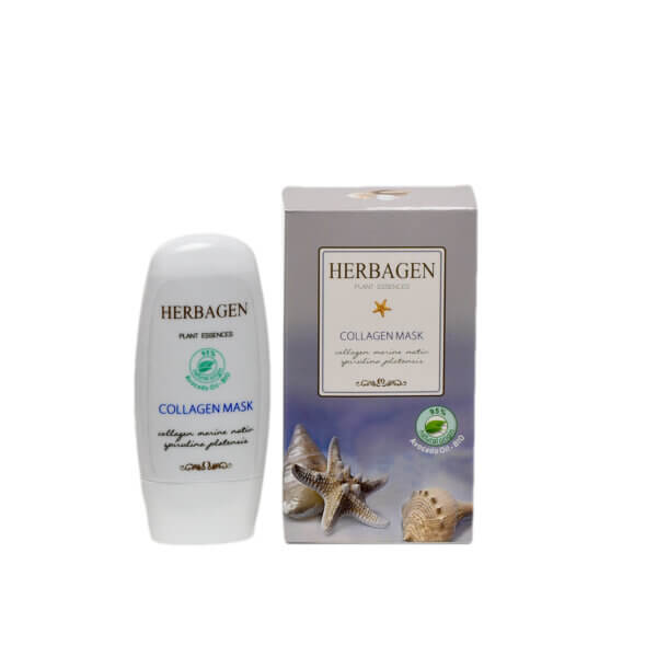 Mască cu colagen marin și spirulină platensis, 50 g, Herbagen
