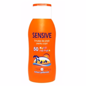 Emulsie de plajă pentru copii SPF50 cu gălbenele, 250ml, Sensive
