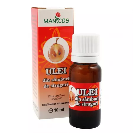 Ulei din sâmburi de Struguri, 10 ml, Manicos
