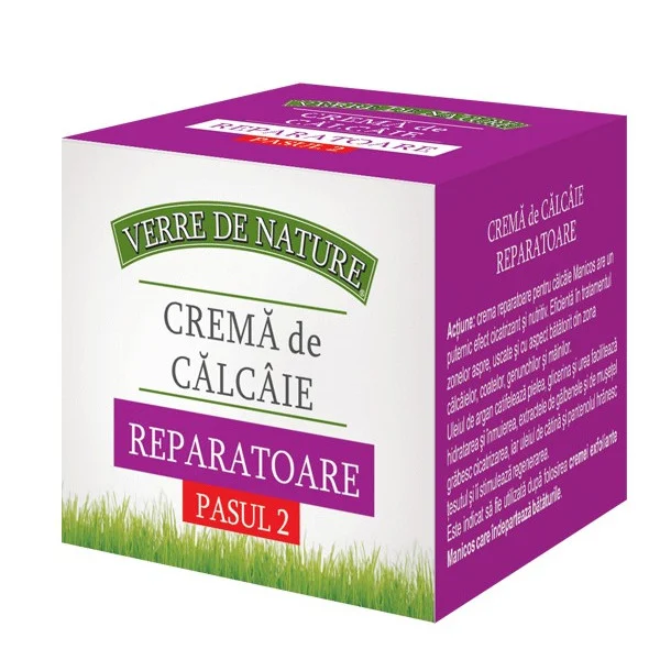 Cremă reparatoare de călcâie, 100 ml, Verre de Nature
