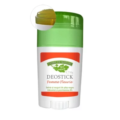 Deostick Femme Fleurie cu salvie, muguri de plop negru și glicerină, 50g, Verre de Nature
