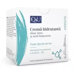 Cremă hidratantă cu aloe vera și acid hialuronic Hidratis Q4U, 50 ml, Tis Farmaceutic