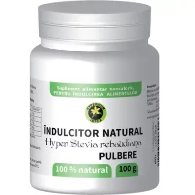 Îndulcitor pulbere Hyper Stevia rebaudiana, 100 g, Hypericum