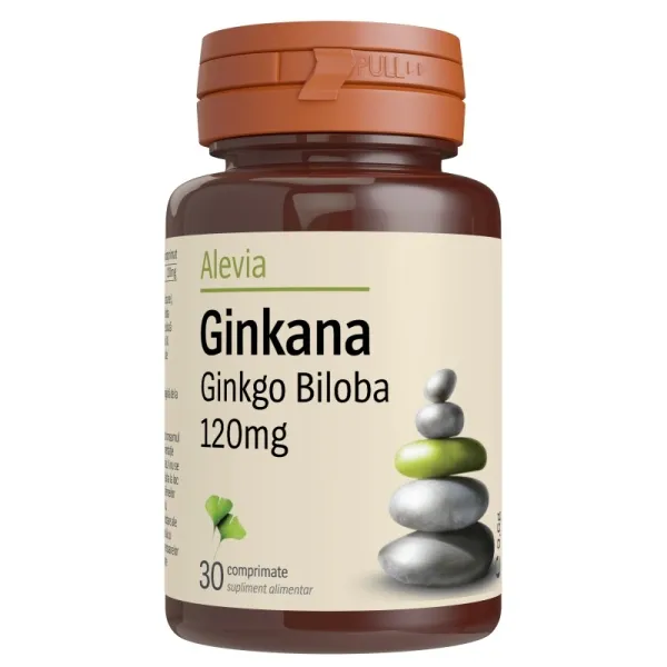Ginkana Ginkgo Biloba, 120 mg, 30 comprimate, Alevia