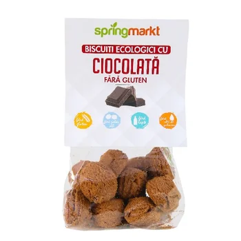 Biscuiți Eco cu ciocolată fără gluten, 100g, Springmarkt