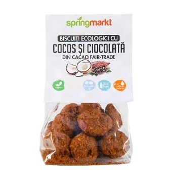 Biscuiți Eco cu Ciocolată și Cocos, 100g, Springmarkt