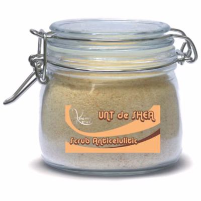 Cremă Unt de Shea Scrub Anticelulitic, Exfoliere, 500 ml, Kosmo Oil