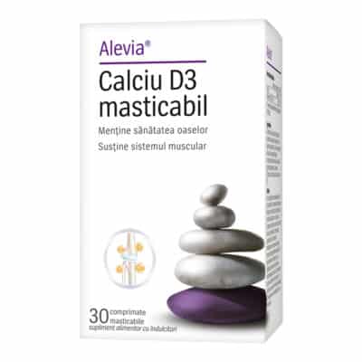 Calciu D3 masticabil, 30 comprimate, Alevia