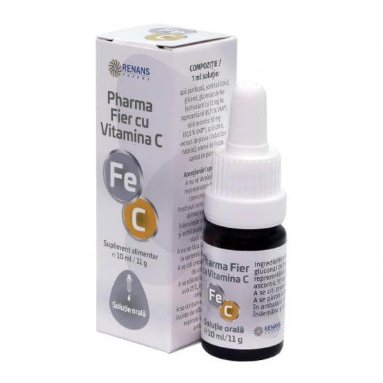 Fier de calcat cu vitamina C solutie orala