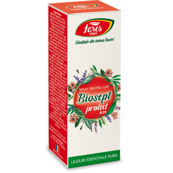 Biosept Protect A30, spray pentru gât, 20 ml, Fares Biosept Protect A30, spray pentru gât, 20 ml, Fares
