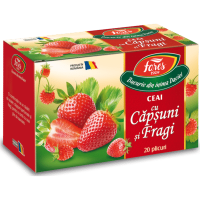 Ceai cu căpșuni și fragi, 20 plicuri, Fares