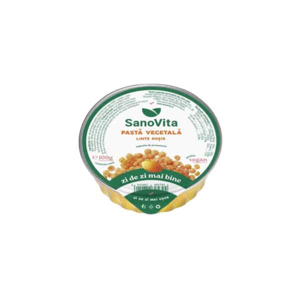 Pasta vegetală din linte roșie, 100 g, Sanovita