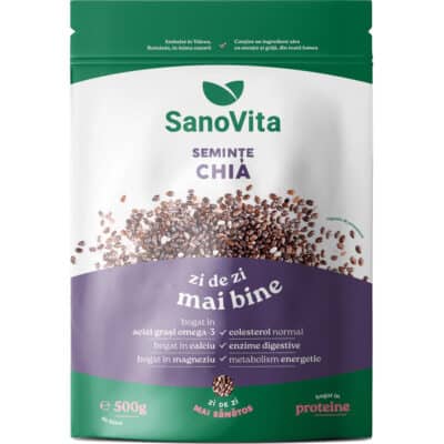 Semințe de chia, 500 g, Sanovita