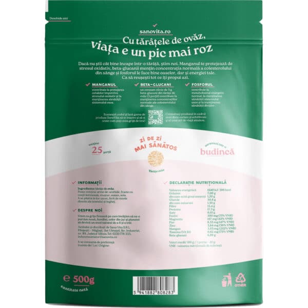 Tărâțe de ovăz, 500 gr, Sanovita Tărâțe de ovăz, 500 gr, Sanovita