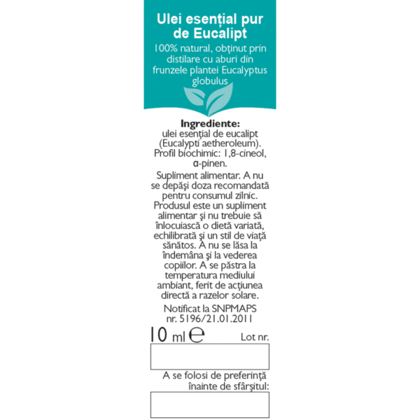 Ulei esențial de eucalipt R19, 10 ml, Fares Ulei esențial de eucalipt R19, 10 ml, Fares – imagine 2