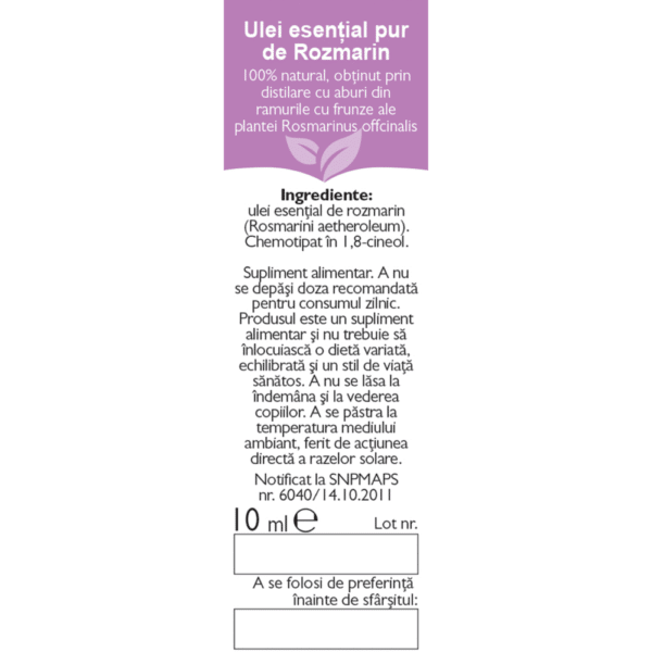 Ulei esențial de rozmarin A11, 10 ml, Fares Ulei esențial de rozmarin A11, 10 ml, Fares – imagine 2