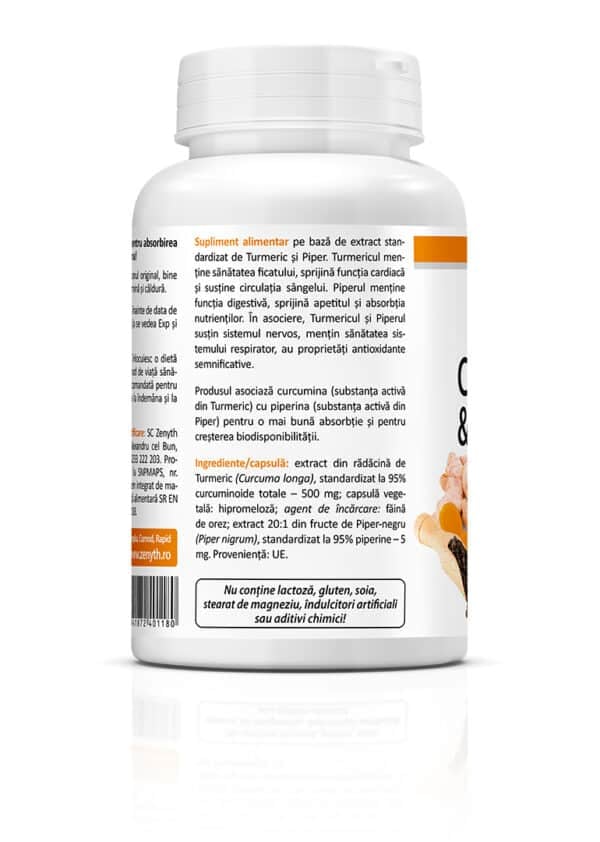 Pachet promoțional Curcumin și Piperină, 60 + 30 capsule, Zenyth