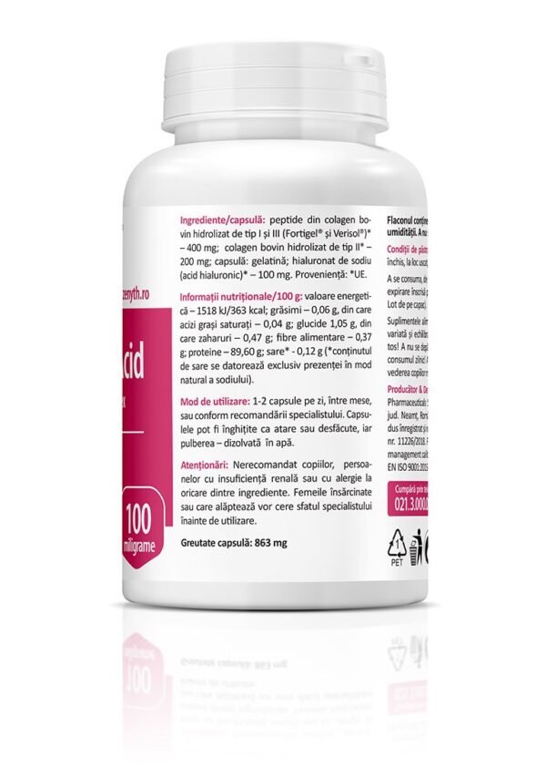 Pachet promo Acid Hialuronic și Colagen Complex, 60 + 30 capsule, Zenyth