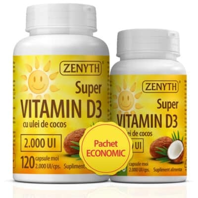 5941872401890_1 Pachet Super Vitamin D3, 2000UI, 120 + 30 capsule, Zenyth