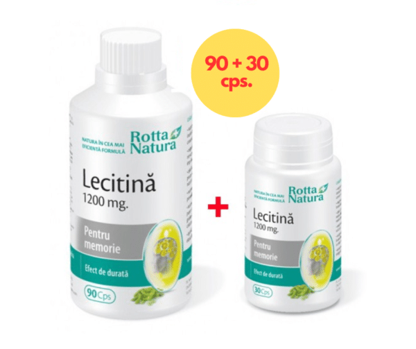 Lecitină 1200 mg, 90 + 30 capsule, Rotta Natura