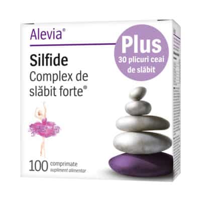 Complex de slăbit forte Silfide, 100 comprimate + Ceai de slăbit, 30 plicuri, Alevia