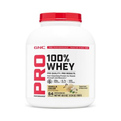 Gnc Pro Performance 100% Whey, Proteina Din Zer Cu Aroma De Vanilie, Testata Antidoping, 1969 G