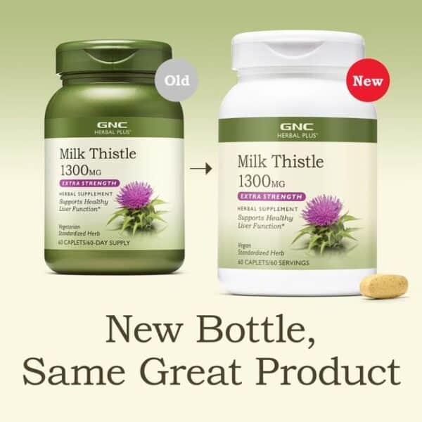 Herbal Plus Milk Thistle 1300 Mg, 60 comprimate, GNC