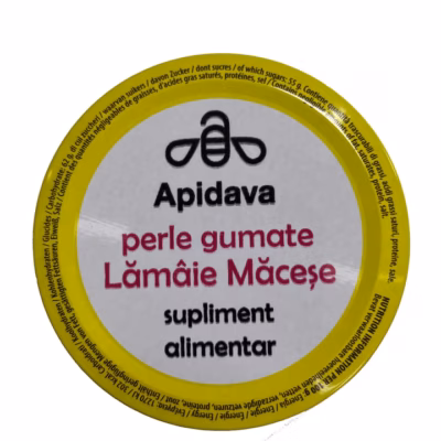 Perle gumate cu suc de lămâie și măceșe, 50 g, Apidava