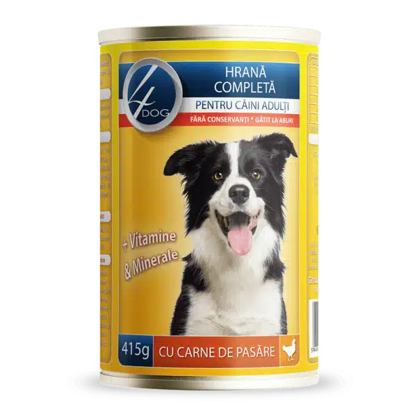 Conservă pentru câini 4Dog cu Carne de Pui, 415g