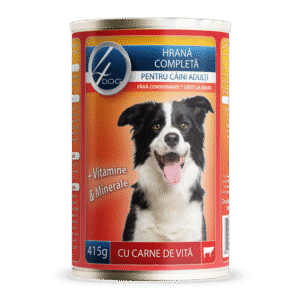 Conservă pentru câini 4Dog cu Carne de Vită, 415g