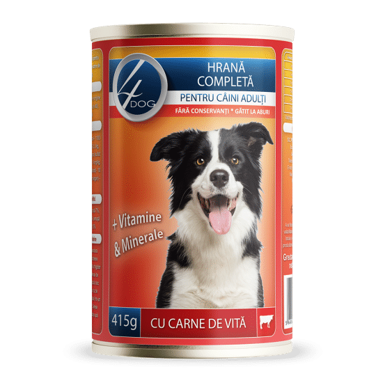 Conservă pentru câini 4Dog cu Carne de Vită, 415g