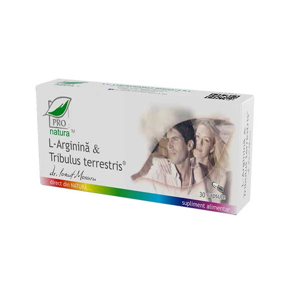 L-Arginină și Tribulus terrestris, 30 capsule, Pro Natura
