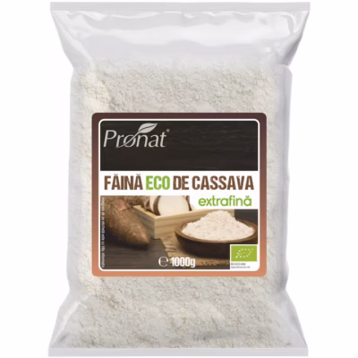 Făină BIO de cassava extra-fină (tapioca/manioc), 1 kg, Pronat