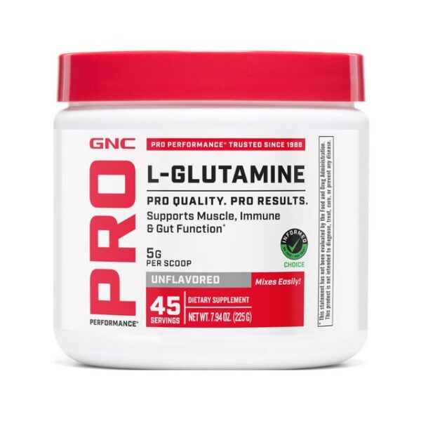 Gnc Pro Performance Micronized L-glutamine 5000 Mg, L-glutamina Micronizata Pudra Fara Aroma, 225 G