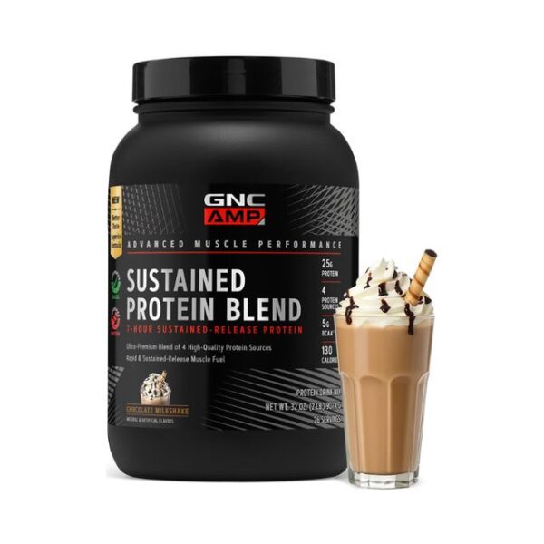 739962 Gnc Amp Sustained Protein Blend, Amestec Proteic, Cu Aroma De Milkshake De Ciocolata, 907.4 g
