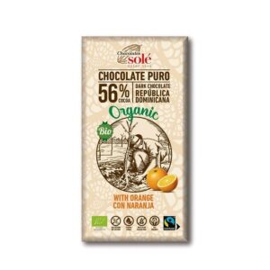 Ciocolată neagră BIO cu aromă de portocale 56 % cacao, 100 g, Pronat