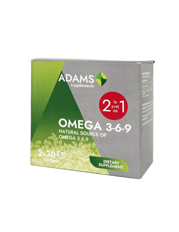 Pachet Omega 3-6-9, 2*30 capsule, Adams Supplements