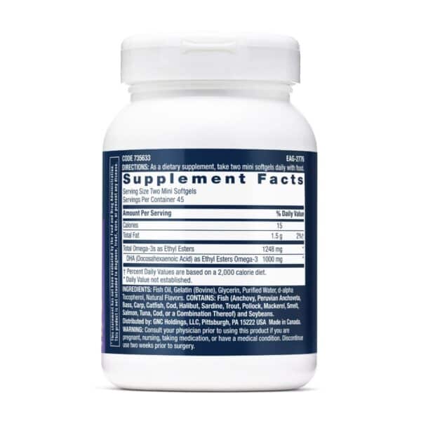 Triple Strength Dha 1000 Mini, cu aroma naturala de lamaie, 90 Cps, GNC