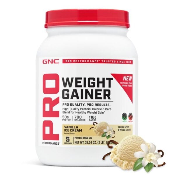 Gnc Pro Performance Weight Gainer, Formula Proteica Pentru Crestere In Greutate, Cu Aroma De Vanilie, Testata Antidoping, 1134 G