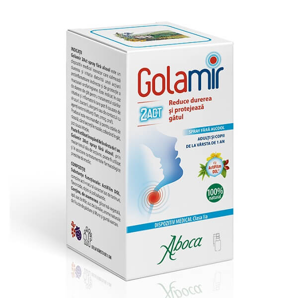 spray pentru copii si adulti fara alcool golamir 2act 30 ml aboca 5864