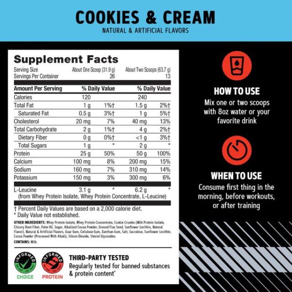 450062-2 Gnc Amp Wheybolic, Proteina Din Zer, Cu Aroma De Biscuiti Cu Crema, 828,2 g