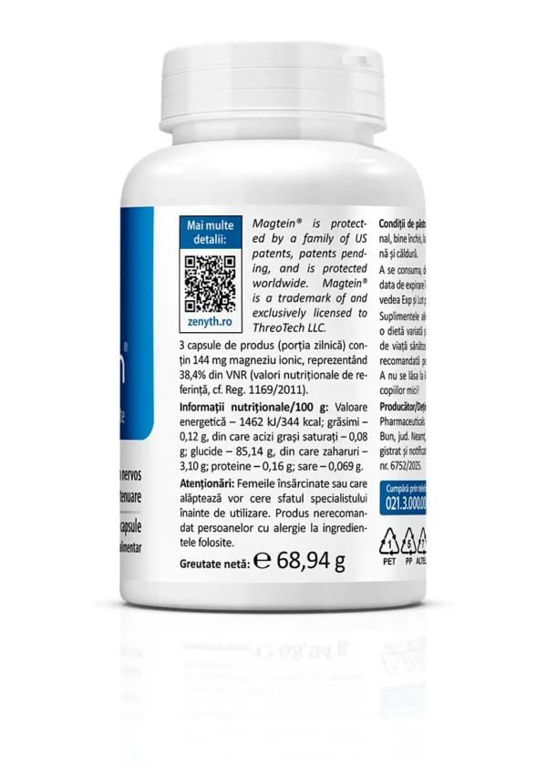 Magneziu Treonat Magtein, 90 capsule, Zenyth