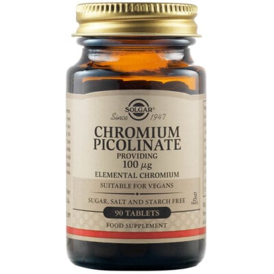 Picolinat de crom 100 mg, 90 capsule, Solgar