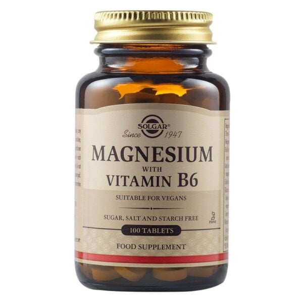 Magneziu cu vitamina B6, 100 comprimate, Solgar